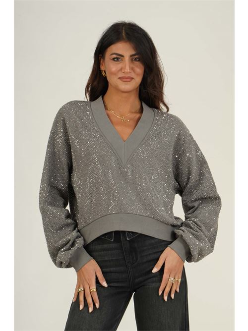 Felpa Callion con crystalli Twenty Fourhaitch | CALLIONGRIGIO